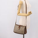 GUCCI GG Supreme Web Sherry Line Bag PVC Beige Gold 116 02 076 Auth 199596-23