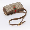 GUCCI GG Supreme Web Sherry Line Bag PVC Beige Gold 116 02 076 Auth 199596-7