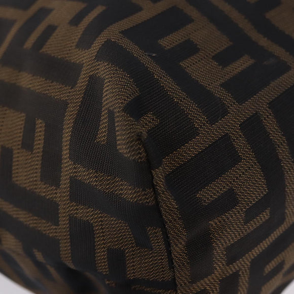 FENDI Zucca Canvas Tote Bag Brown Black Auth 199597