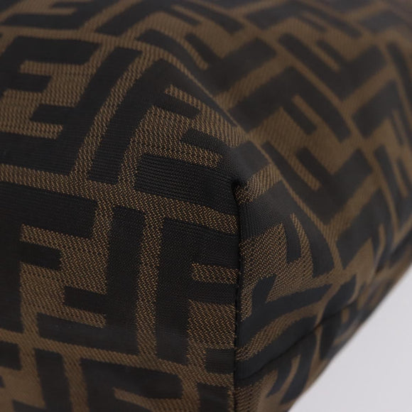 FENDI Zucca Canvas Tote Bag Brown Black Auth 199597