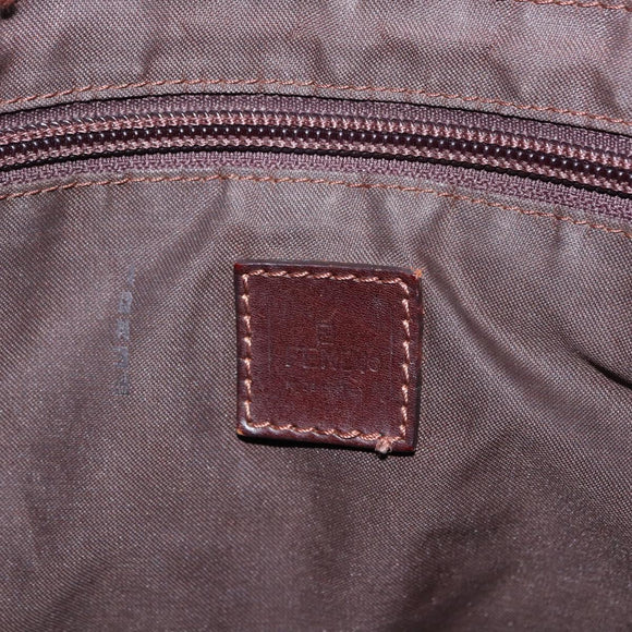 FENDI Zucca Canvas Tote Bag Brown Black Auth 199597