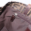 FENDI Zucca Canvas Tote Bag Brown Black Auth 199597-20