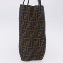 FENDI Zucca Canvas Tote Bag Brown Black Auth 199597-4