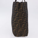 FENDI Zucca Canvas Tote Bag Brown Black Auth 199597-5