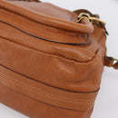 Chloe Paraty Hand Bag Leather 2way Brown Gold Auth 199599A-12