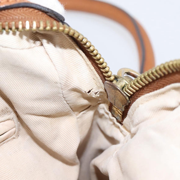Chloe Paraty Hand Bag Leather 2way Brown Gold Auth 199599A