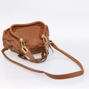 Chloe Paraty Hand Bag Leather 2way Brown Gold Auth 199599A-9