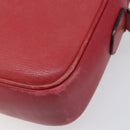 GUCCI Shoulder Bag Leather Red Gold Auth 199603-9