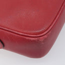 GUCCI Shoulder Bag Leather Red Gold Auth 199603-16