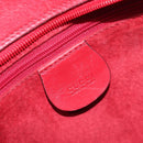 GUCCI Shoulder Bag Leather Red Gold Auth 199603-18