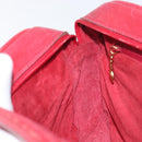 GUCCI Shoulder Bag Leather Red Gold Auth 199603-20