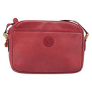 GUCCI Shoulder Bag Leather Red Gold Auth 199603-13