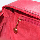 GUCCI Shoulder Bag Leather Red Gold Auth 199603-21
