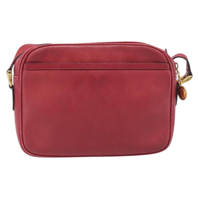 GUCCI Shoulder Bag Leather Red Gold Auth 199603 - 0