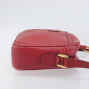 GUCCI Shoulder Bag Leather Red Gold Auth 199603-3