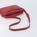 GUCCI Shoulder Bag Leather Red Gold Auth 199603-7