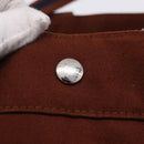 HERMES Fourre Tout GM Hand Bag Canvas Brown Silver Auth 199606A-17