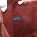 HERMES Fourre Tout GM Hand Bag Canvas Brown Silver Auth 199606A-10