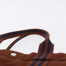HERMES Fourre Tout GM Hand Bag Canvas Brown Silver Auth 199606A-8