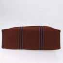 HERMES Fourre Tout GM Hand Bag Canvas Brown Silver Auth 199606A-5
