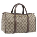 GUCCI GG Supreme Boston Bag PVC Beige Gold 002 123 6842 Auth 199609-1