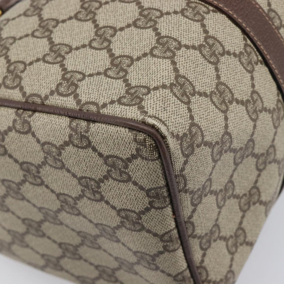 GUCCI GG Supreme Boston Bag PVC Beige Gold 002 123 6842 Auth 199609