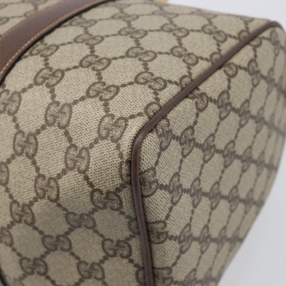 GUCCI GG Supreme Boston Bag PVC Beige Gold 002 123 6842 Auth 199609