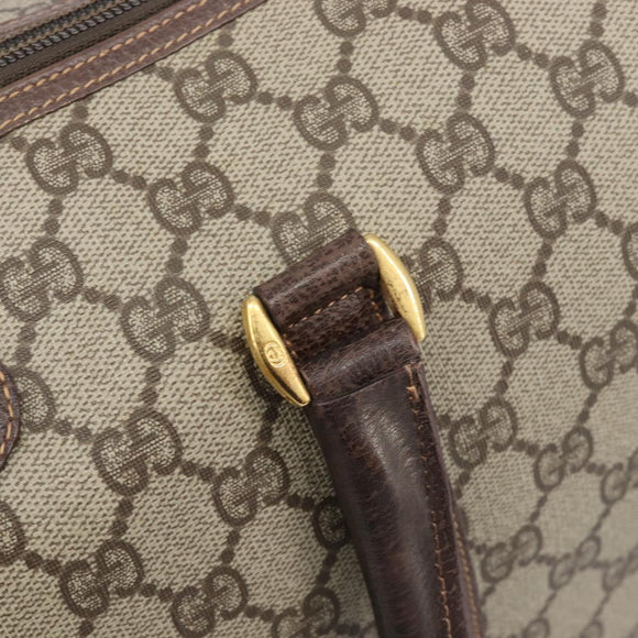 GUCCI GG Supreme Boston Bag PVC Beige Gold 002 123 6842 Auth 199609