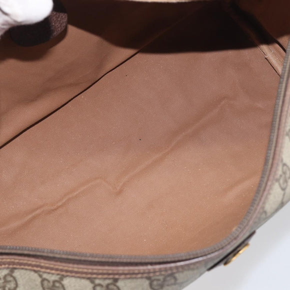 GUCCI GG Supreme Boston Bag PVC Beige Gold 002 123 6842 Auth 199609