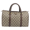 GUCCI GG Supreme Boston Bag PVC Beige Gold 002 123 6842 Auth 199609-13