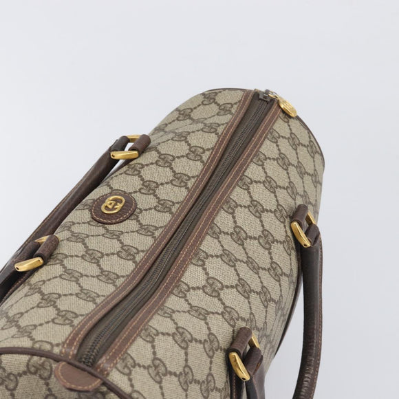 GUCCI GG Supreme Boston Bag PVC Beige Gold 002 123 6842 Auth 199609