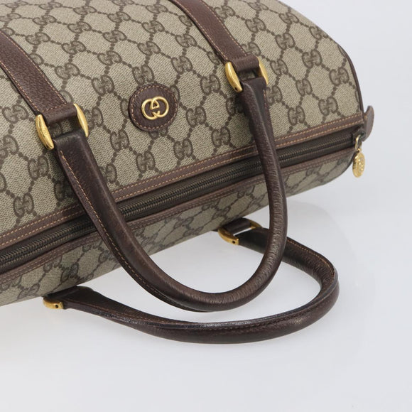 GUCCI GG Supreme Boston Bag PVC Beige Gold 002 123 6842 Auth 199609