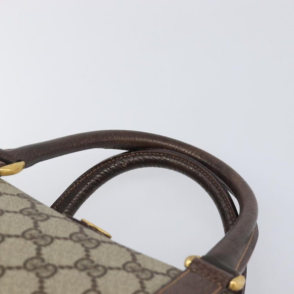 GUCCI GG Supreme Boston Bag PVC Beige Gold 002 123 6842 Auth 199609