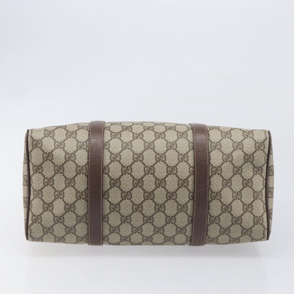 GUCCI GG Supreme Boston Bag PVC Beige Gold 002 123 6842 Auth 199609