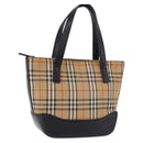 BURBERRY Nova Check Hand Bag Canvas Beige Auth 199610-1