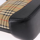 BURBERRY Nova Check Hand Bag Canvas Beige Auth 199610-15