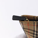 BURBERRY Nova Check Hand Bag Canvas Beige Auth 199610-11