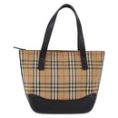 BURBERRY Nova Check Hand Bag Canvas Beige Auth 199610-13