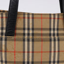 BURBERRY Nova Check Hand Bag Canvas Beige Auth 199610-3