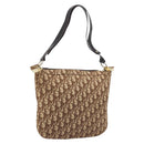 Christian Dior Trotter Canvas Shoulder Bag Beige Gold Auth 199611-1
