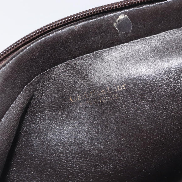 Christian Dior Trotter Canvas Shoulder Bag Beige Gold Auth 199611