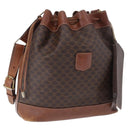 CELINE Macadam Canvas Shoulder Bag PVC Leather Brown Gold Auth 199612-1