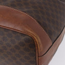 CELINE Macadam Canvas Shoulder Bag PVC Leather Brown Gold Auth 199612-15