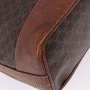 CELINE Macadam Canvas Shoulder Bag PVC Leather Brown Gold Auth 199612-16