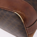 CELINE Macadam Canvas Shoulder Bag PVC Leather Brown Gold Auth 199612-9