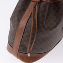 CELINE Macadam Canvas Shoulder Bag PVC Leather Brown Gold Auth 199612-10