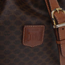 CELINE Macadam Canvas Shoulder Bag PVC Leather Brown Gold Auth 199612-17