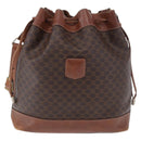 CELINE Macadam Canvas Shoulder Bag PVC Leather Brown Gold Auth 199612-13