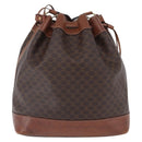CELINE Macadam Canvas Shoulder Bag PVC Leather Brown Gold Auth 199612-2