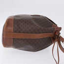 CELINE Macadam Canvas Shoulder Bag PVC Leather Brown Gold Auth 199612-3